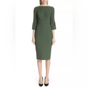 Lela Rose Flutter Sleeve Stretch Jacquard Sheath Dress Sz 2 , Sold New $1,195